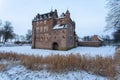 Famous historic Doorwerth Castle in Heelsum, the Netherlands during wintertime Royalty Free Stock Photo