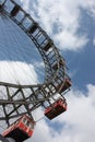 Famous and historic Ferris Wheel of Prater park, Vienna. Royalty Free Stock Photo