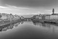 Historic Ponte Veccio in Florence at river Arno