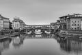 Historic Ponte Veccio in Florence at river Arno