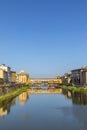 Historic Ponte Veccio in Florence at river Arno