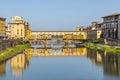 Historic Ponte Veccio in Florence at river Arno