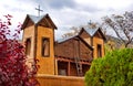 Famous historic Sanctuary of Chimayo with a garden in New Mexico, US Royalty Free Stock Photo