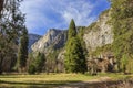 The famous historical Ahwahnee hotel at night Royalty Free Stock Photo