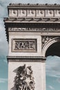 Famous historical Arch of Triumph in Paris, France Royalty Free Stock Photo