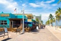 The famous Hollywood Beach boardwalk in Florida Royalty Free Stock Photo
