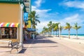 The famous Hollywood Beach boardwalk in Florida Royalty Free Stock Photo