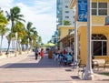 The famous Hollywood Beach boardwalk in Florida Royalty Free Stock Photo