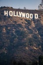 Famous hollywood sign on a hill in a distance Royalty Free Stock Photo