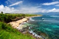 Famous Hookipa beach, popular surfing spot filled with a white sand beach, picnic areas and pavilions. Maui, Hawaii.