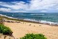 Famous Hookipa beach, popular surfing spot filled with a white sand beach, picnic areas and pavilions. Maui, Hawaii.