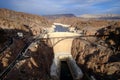 The famous Hoover Dam. Hydroelectric power station on the border of Arizona and Nevada on lake Mead.