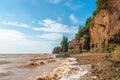 Famous Hopewell Rocks flowerpot formations at low tide