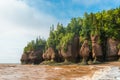 Famous Hopewell Rocks flowerpot formations at low tide Royalty Free Stock Photo