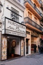 Famous Horchata cafe in Valencia with fresco tiles decoration facade