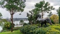 Famous horse sculpture in the garden of Sakip Sabanci Museum in Emirgan, Istanbul, Turkey