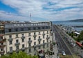 Famous Hotel Beau Rivage in the city of Geneva Switzerland - GENEVA, SWITZERLAND - APRIL 19, 2023