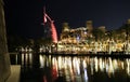 Burj al Arab and Madinat Jumeirah at night Royalty Free Stock Photo