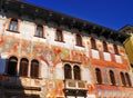 Houses with Frescoes, Trento, Italy. Royalty Free Stock Photo