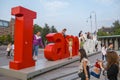 The famous I Am Amsterdam letters at the National Museum in Amsterdam - AMSTERDAM - THE NETHERLANDS - JULY 20, 2017