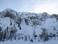 The famous ice climbing arena of Sertig Valley in the Swiss Alps