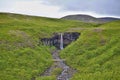 Famous Icelandic Svartifoss waterfall in the basalt & x28;whinstone& x29; canyon placed in VatnajÃÂ¶kull National Park Royalty Free Stock Photo