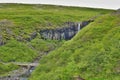 Famous Icelandic Svartifoss waterfall in the basalt & x28;whinstone& x29; canyon placed in VatnajÃÂ¶kull National Park Royalty Free Stock Photo