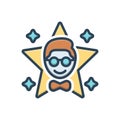 Color illustration icon for Famous, renowned and actress Royalty Free Stock Photo
