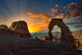 Famous and iconic Delicate Arch in Arches National Park, Grand County, Utah, United States Royalty Free Stock Photo