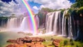 Famous Iguazu Waterfalls in Argentina, South America, The Iguazu Waterfalls in Brazil, AI Generated