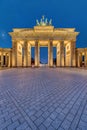 The famous illuminated Brandenburg Gate in Berlin Royalty Free Stock Photo