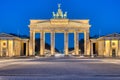 The famous illuminated Brandenburg Gate at dawn Royalty Free Stock Photo