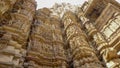 Famous indian Madhya Pradesh tourist landmark - Kandariya Mahadev Temple, Khajuraho, India. Unesco World Heritage Site Royalty Free Stock Photo
