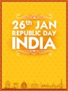 Famous Indian monument and Landmark like Taj Mahal, India Gate, Qutub Minar and Charminar for Happy Republic Day of