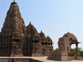 Famous Indian tourist landmark - Kandariya Mahadev Temple, Khajuraho, India. Unesco World Heritage Site Royalty Free Stock Photo