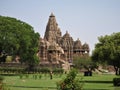 Famous Indian tourist landmark - Kandariya Mahadev Temple, Khajuraho, India. Unesco World Heritage Site Royalty Free Stock Photo