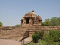 Famous Indian tourist landmark - Kandariya Mahadev Temple, Khajuraho, India. Unesco World Heritage Site Royalty Free Stock Photo