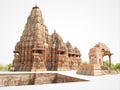 Famous Indian tourist landmark - Kandariya Mahadev Temple, Khajuraho, India. Unesco World Heritage Site Royalty Free Stock Photo