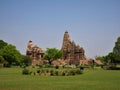 Famous Indian tourist landmark - Kandariya Mahadev Temple, Khajuraho, India. Unesco World Heritage Site Royalty Free Stock Photo