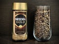 Nescafe Gold Cofee and Roasted Coffee Beans Glass