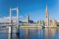 Inverness city with bridge over Ness river in Scotland, United Kingdom of Great Britain and Northern Ireland Royalty Free Stock Photo