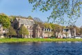 Inverness city with street of historic buildings closed river Ness in Scotland, United Kingdom of Great Britain and Northern Royalty Free Stock Photo