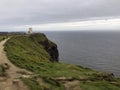 O\'Brien\'s Tower on top of Irish Cliffs of Moher, county Clare, Wild Atlantic way, west of Ireland Royalty Free Stock Photo