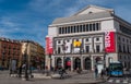 Famous Isabel II Square in Madrid with National Theater