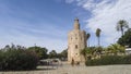 famous Islamic tower called the tower of gold in the city of Seville, Spain