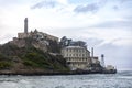 The famous island in the San Francisco Bay where the famous maximum security federal prison of Alcatraz is located, in California Royalty Free Stock Photo