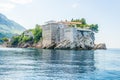 The famous island of Sveti Stefan in Adriatic sea near Budva. Montenegro Royalty Free Stock Photo