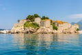 The famous island of Sveti Stefan in Adriatic sea near Budva. Montenegro Royalty Free Stock Photo