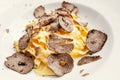 famous Italian delicacy is pasta with truffles. Dish of the day from the chef