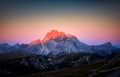 Famous Italian National Park Tre Cime di Lavaredo at sunrise